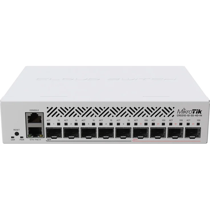 MikroTik CRS310-1G-5S-4S+IN - Switch - L3 - 5 x Gigabit SFP + 4 x 10 Gigabit SFP+ + 1 x 10-100-1000 - Desktop, an Rack montierbar - PoE+ - DC-Stomversorgung (CRS310-1G-5S-4S+IN) – Bild 3