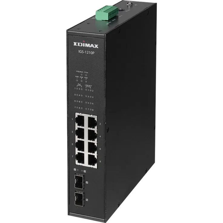 Switch EDIMAX Industrial 8-Port POE GbE + 2 GbE SFP unmanag.