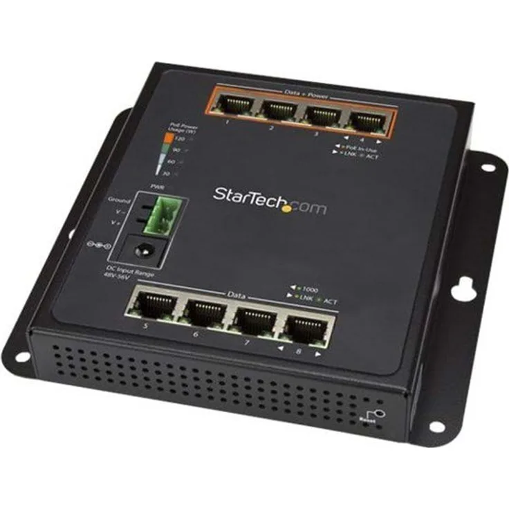 StarTech.com 8-Port (4 PoE+) Gigabit Ethernet Switch - Managed - Wall Mount with Front Access