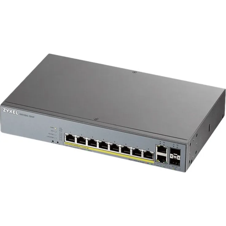 ZyXEL Switch 12x GE GS1350-12HP PoE long range 130W Managed