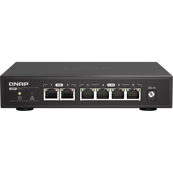 QNAP QSW-2104-2T - Switch - unmanaged - 2 x 100-1000-2.5G-5G-10GBase-T + 4 x 100-1000-2.5G - Desktop – Bild 1