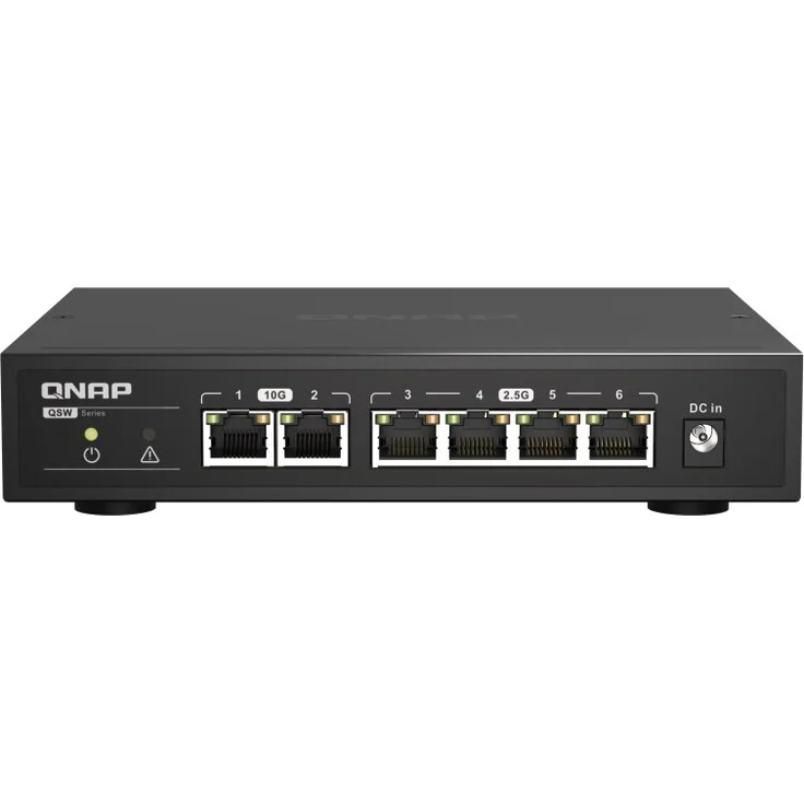 QNAP QSW-2104-2T - Switch - unmanaged - 2 x 100-1000-2.5G-5G-10GBase-T + 4 x 100-1000-2.5G - Desktop – Bild 3
