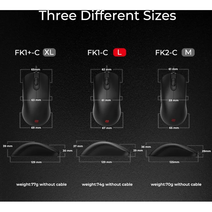 BenQ ZOWIE FK1-C - Maus, Schwarz (9H.N3DBA.A2E) – Bild 6