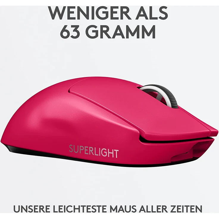 Logitech G PRO X SUPERLIGHT kabellose Gaming-Maus, Ultra-leicht 63g, HERO 25K Sensor, 25.600 DPI, 5 programmierbare Tasten, Pink (910-005956) – Bild 4