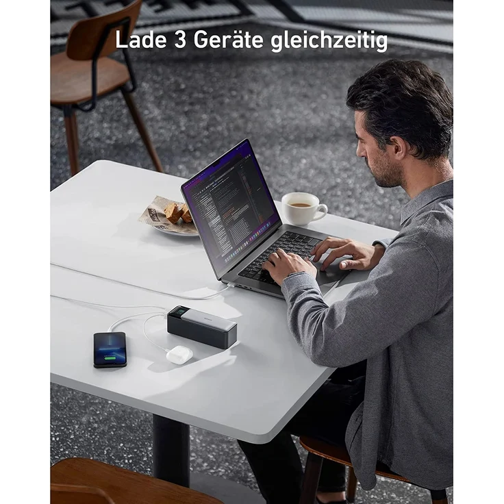 Anker 737 PowerCore 24K Powerbank, 24000 mAh externer Akku mit 3 Anschlüssen, 140 W Leistung, digitales Display, kompatibel mit Apple iPhone 13 Serie, AirPods, MacBook, Samsung, Dell und mehr – Bild 5