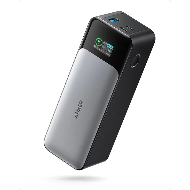 Anker 737 PowerCore 24K Powerbank, 24000 mAh externer Akku mit 3 Anschlüssen, 140 W Leistung, digitales Display, kompatibel mit Apple iPhone 13 Serie, AirPods, MacBook, Samsung, Dell und mehr