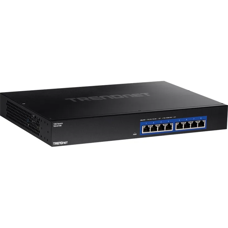 TRENDnet TEG S708 - Switch - 8 x 100-1000-2.5G-5G-10GBase-T - Desktop, an Rack montierbar