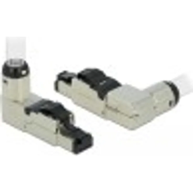 Delock RJ45 Stecker feldkonfektionierbar Cat.6A Metall gewinkelt