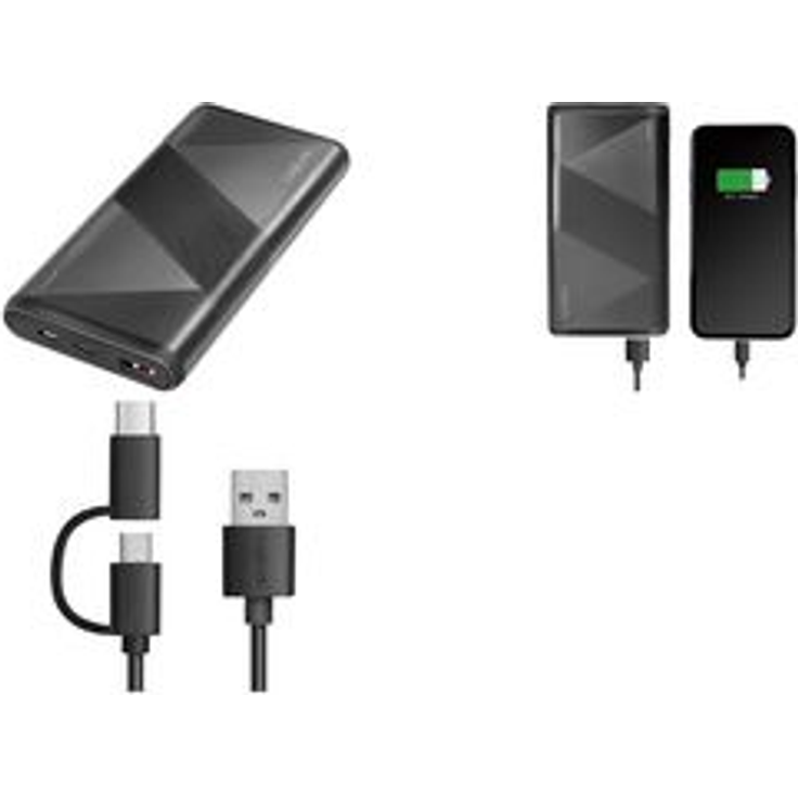 LogiLink Mobiler Zusatzakku, 10.000 mAh, 2x USB, schwarz tragbarer Zusatzakku für Smartphones & Tablet-PCs, - 1 Stück (PA0275)