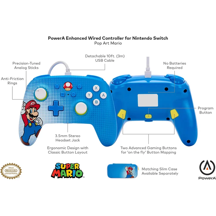PowerA Enhanced Wired Controller - Mario Pop Art (1522660-01) (Switch) – Bild 2