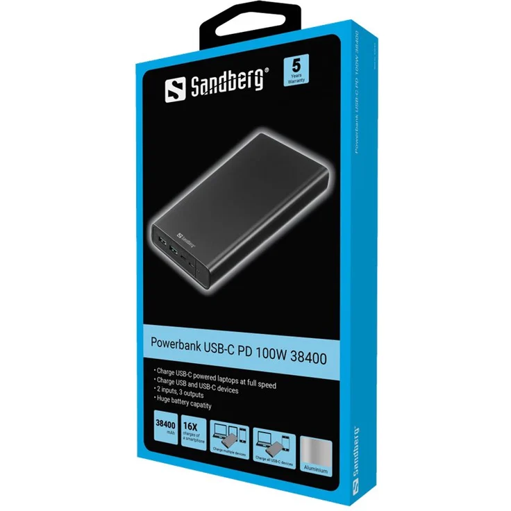 Sandberg - Powerbank - 38400 mAh - 142 Wh - 100 Watt - 3 A – Bild 2