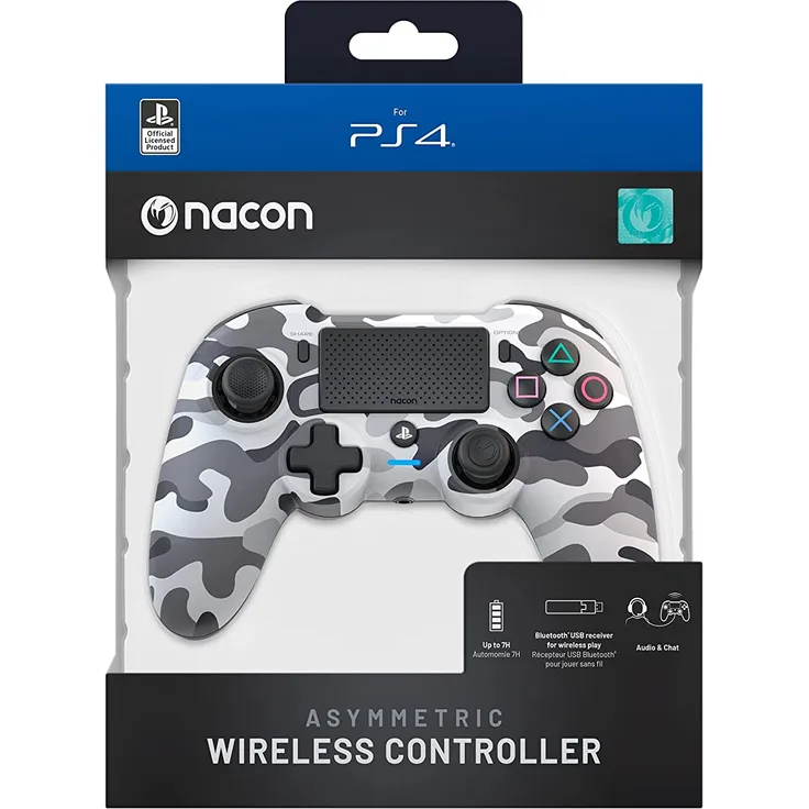 Nacon Asymmetric Wireless Controller, Camouflage Grey (PS4)