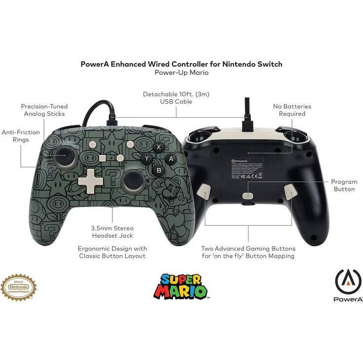 PowerA Enhanced Wired Controller - Power-Up Mario (Switch) – Bild 2