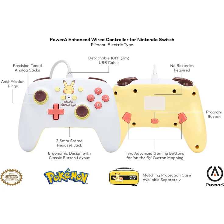 PowerA Enhanced Wired Controller - Pikachu Electric Type (Switch) – Bild 2