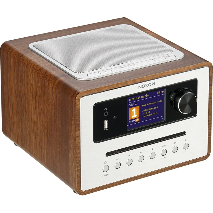 NOXON iRadio 500CD Digitalradio, (Spotify, Streaming, DAB+, UKW), TFT, weiß, braun