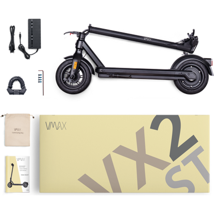 VMAX VX2 ST E-Scooter, mit Straßenzulassung, Schwarz, 20 km/h – Bild 8