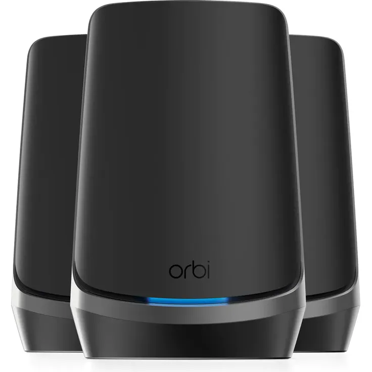 Netgear Orbi RBKE963B - WLAN-System (Router, 2 Extender) - bis zu 604 m² - Netz - 10 GigE, 2.5 GigE, 802.11ax (Wi-Fi 6E) – Bild 1