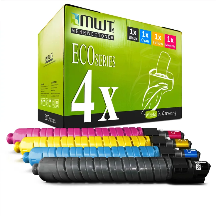 4x MWT Druckerpatronen für Ricoh Aficio MP C 3002 3502 AD ersetzt 841651 - 841654 Set
