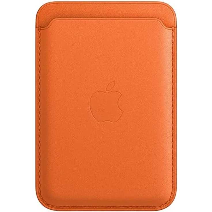 Apple MPPY3ZM/A Leder Wallet mit MagSafe, geeignet für Apple iPhone 12/13/14, Orange – Bild 1