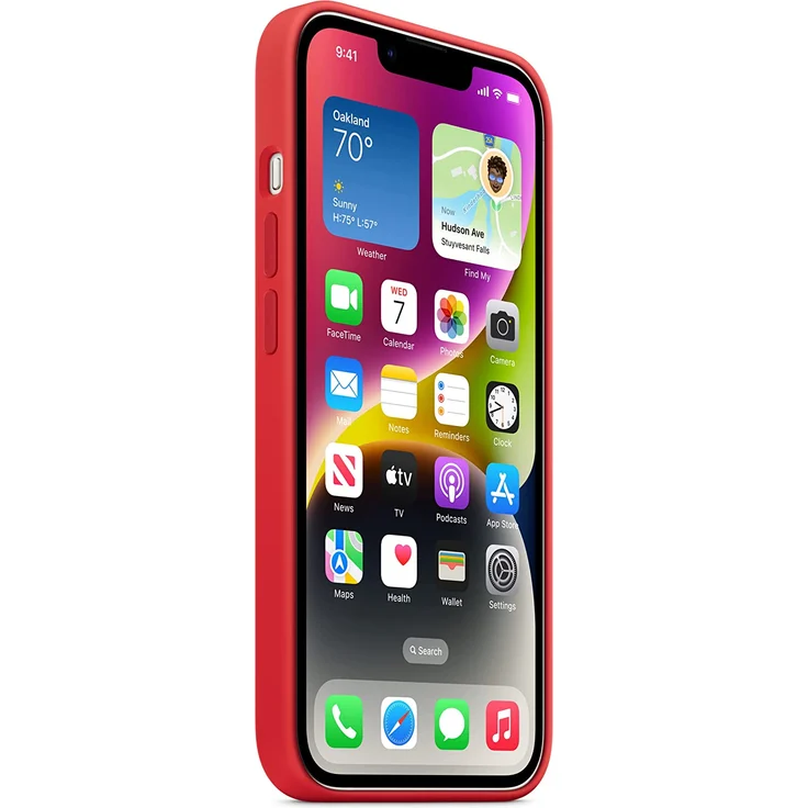 Apple MPRW3ZM/A Silikon Case mit MagSafe, geeignet für Apple iPhone 14, (PRODUCT)RED – Bild 7