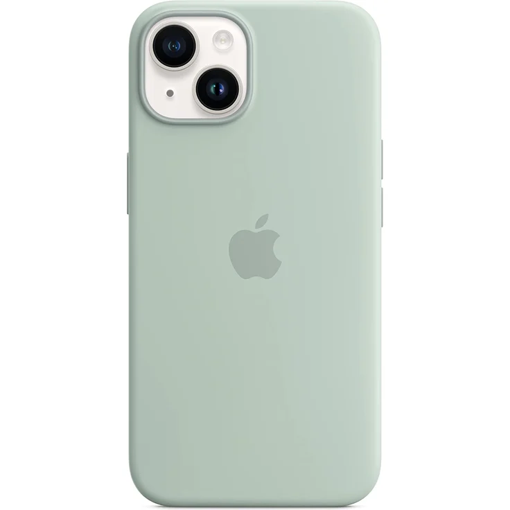 Apple MPT13ZM/A Silikon Case mit MagSafe, geeignet für Apple iPhone 14, Agavengrün – Bild 4