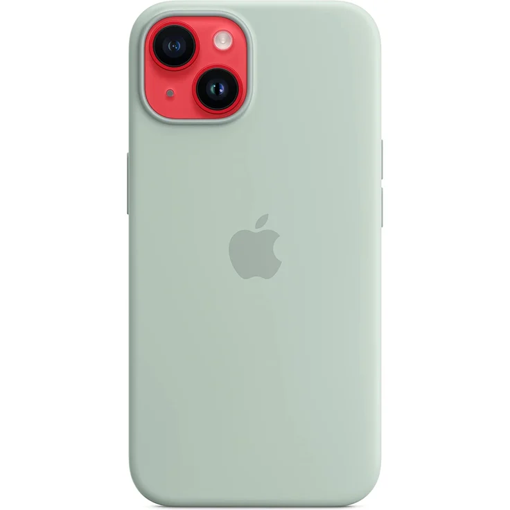 Apple MPT13ZM/A Silikon Case mit MagSafe, geeignet für Apple iPhone 14, Agavengrün – Bild 5