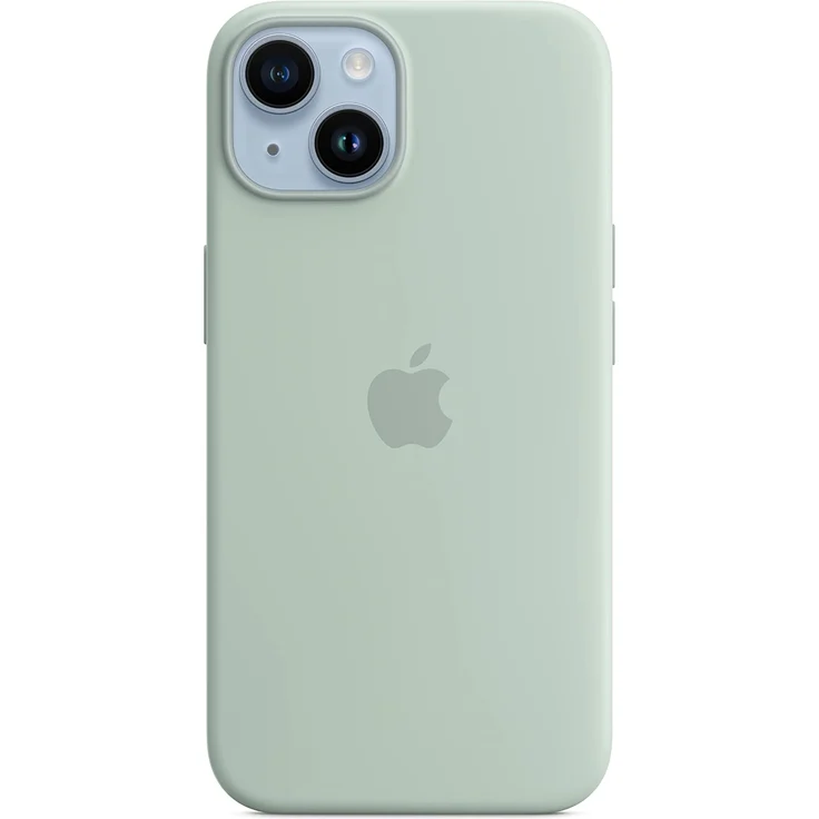 Apple MPT13ZM/A Silikon Case mit MagSafe, geeignet für Apple iPhone 14, Agavengrün – Bild 1