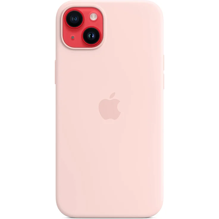 Apple MPT73ZM/A Silikon Case mit MagSafe, geeignet für Apple iPhone 14 Plus, Kalkrosa – Bild 5