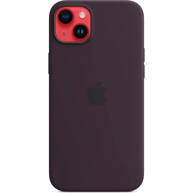 Apple MPT93ZM/A Silikon Case mit MagSafe, geeignet für Apple iPhone 14 Plus, Holunder – Bild 5