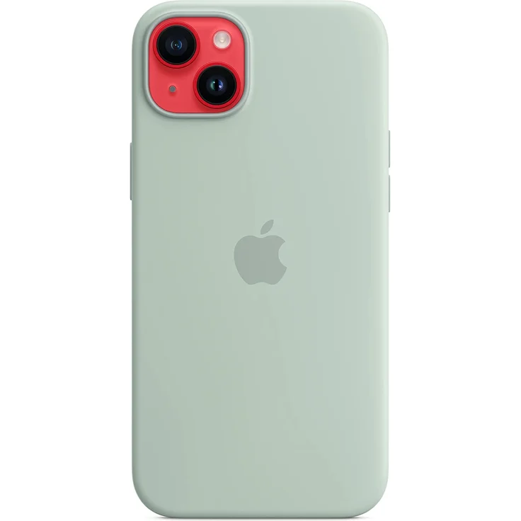 Apple MPTC3ZM/A Silikon Case mit MagSafe, geeignet für Apple iPhone 14 Plus, Agavengrün – Bild 5