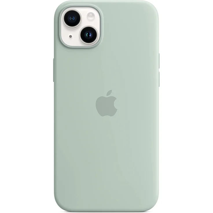 Apple MPTC3ZM/A Silikon Case mit MagSafe, geeignet für Apple iPhone 14 Plus, Agavengrün – Bild 4