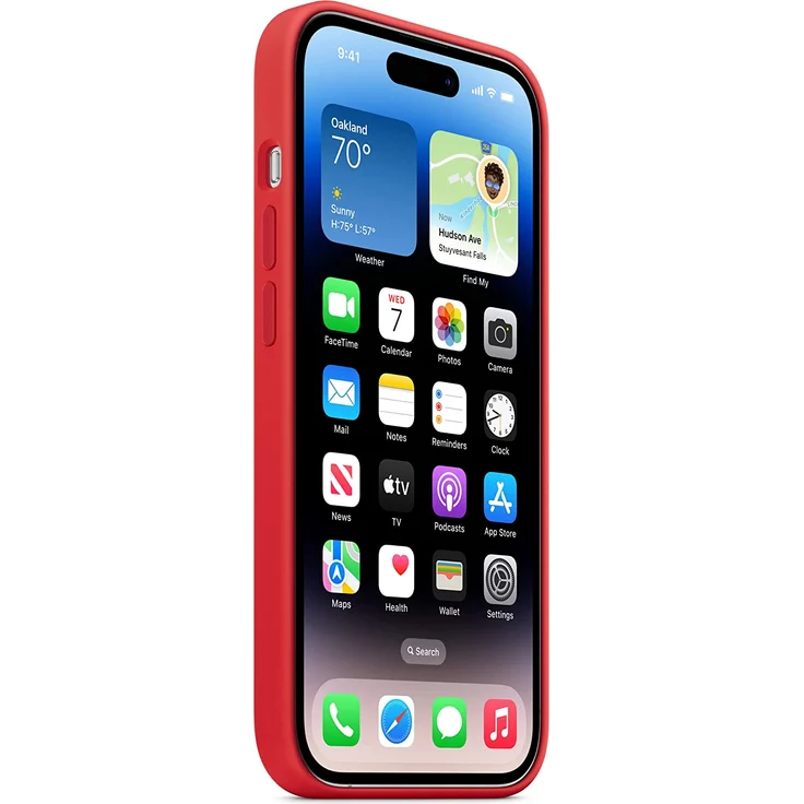 Apple MPTG3ZM/A Silikon Case mit MagSafe, geeignet für Apple iPhone 14 Pro, (PRODUCT)RED – Bild 6