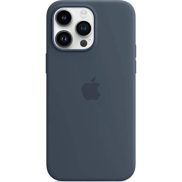 Apple MPTQ3ZM/A Silikon Case mit MagSafe, geeignet für Apple iPhone 14 Pro Max, Sturmblau – Bild 3