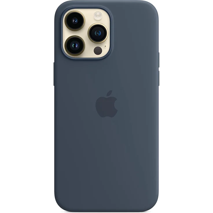 Apple MPTQ3ZM/A Silikon Case mit MagSafe, geeignet für Apple iPhone 14 Pro Max, Sturmblau – Bild 2