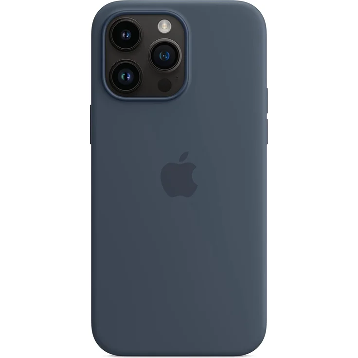 Apple MPTQ3ZM/A Silikon Case mit MagSafe, geeignet für Apple iPhone 14 Pro Max, Sturmblau – Bild 4