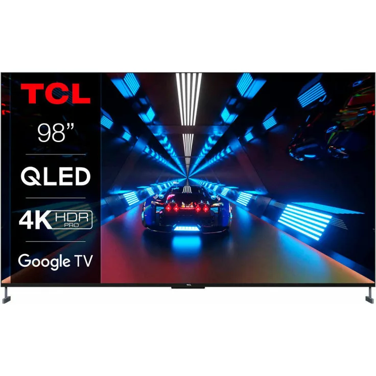 TCL 98C735 248 cm (98 Zoll) QLED Smart TV (Ultra HD, Dolby Vision IQ, HDR10+, HDR10, HDR HLG, Edge LED) HD-Triple-Tuner (Sat, Antenne, Kabel) Modelljahr 2022 Energieklasse G (DE-Modell)