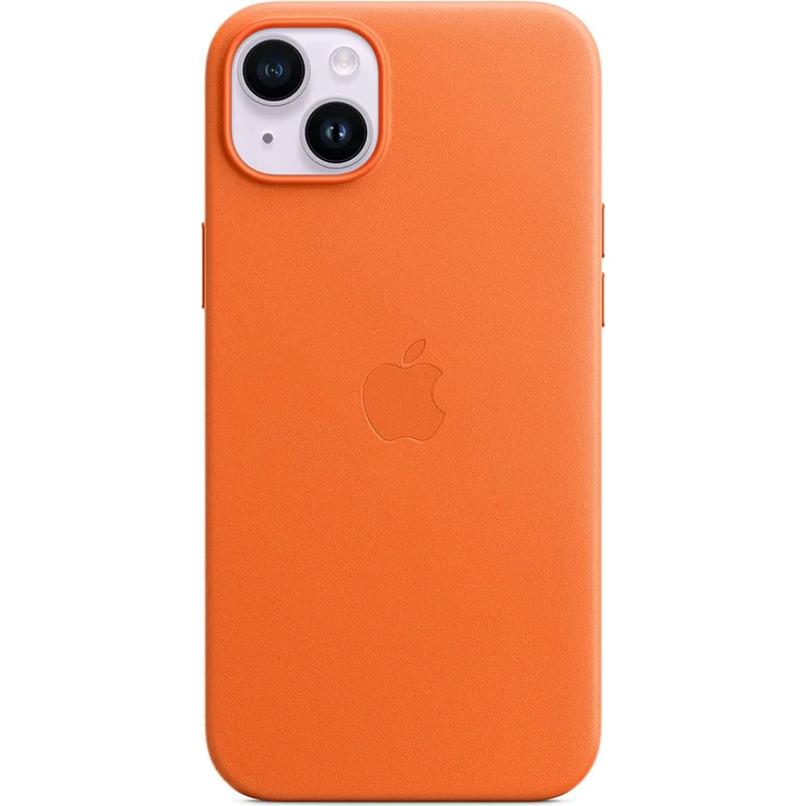 Apple MPPF3ZM/A Leder Case mit MagSafe, geeignet für Apple iPhone 14 Plus, Orange – Bild 3