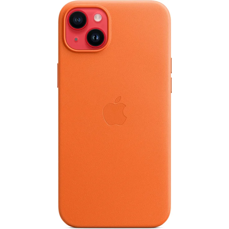 Apple MPPF3ZM/A Leder Case mit MagSafe, geeignet für Apple iPhone 14 Plus, Orange – Bild 4