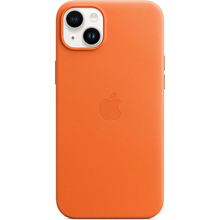 Apple MPPF3ZM/A Leder Case mit MagSafe, geeignet für Apple iPhone 14 Plus, Orange – Bild 5