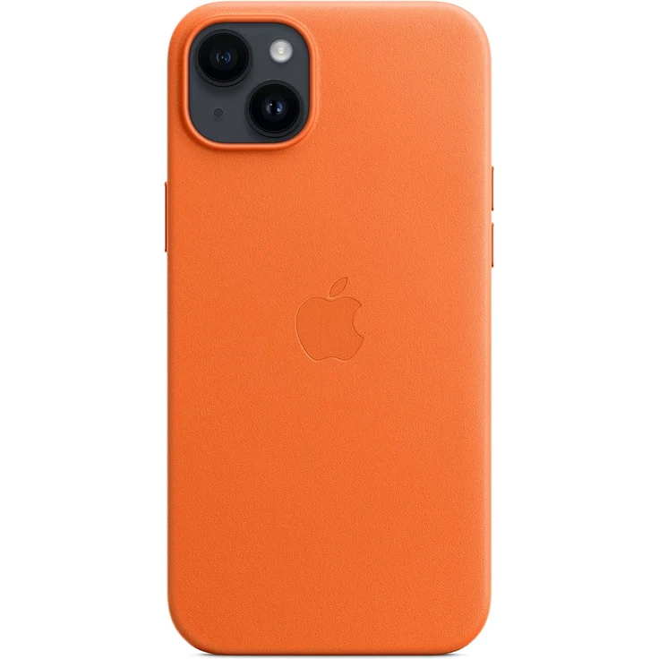 Apple MPPF3ZM/A Leder Case mit MagSafe, geeignet für Apple iPhone 14 Plus, Orange – Bild 2