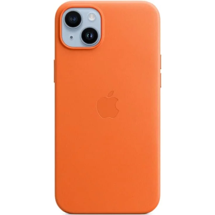 Apple MPPF3ZM/A Leder Case mit MagSafe, geeignet für Apple iPhone 14 Plus, Orange – Bild 1