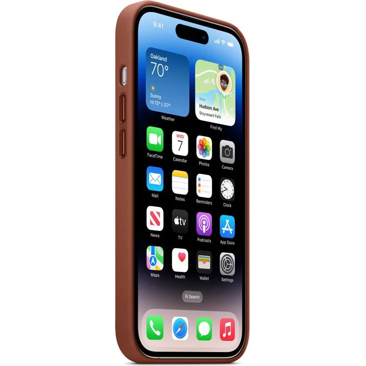 Apple MPPK3ZM/A Leder Case mit MagSafe, geeignet für Apple iPhone 14 Pro, Umbra – Bild 3