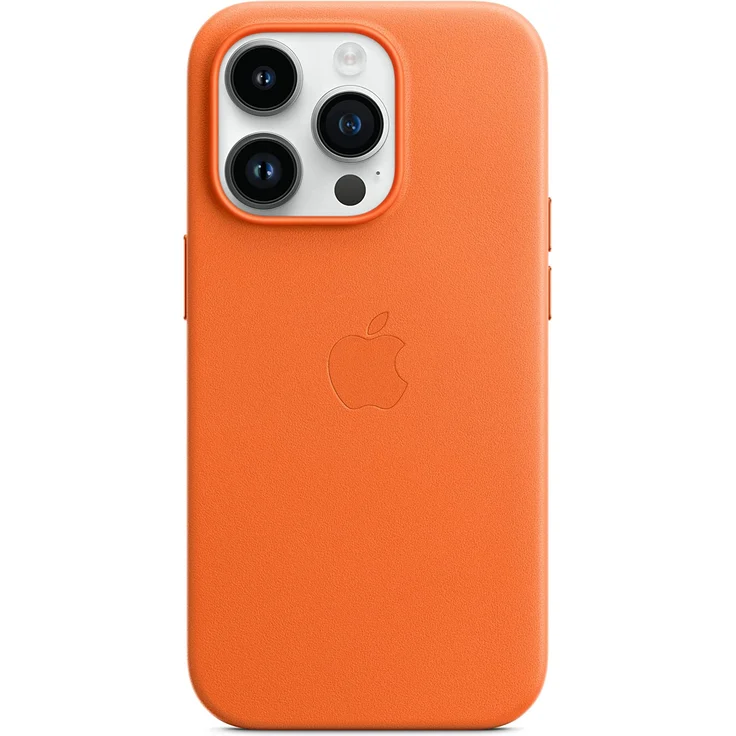 Apple MPPL3ZM/A Leder Case mit MagSafe, geeignet für Apple iPhone 14 Pro, Orange – Bild 3