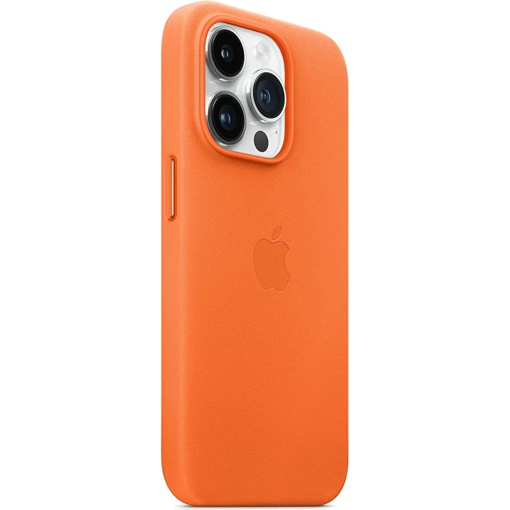 Apple MPPL3ZM/A Leder Case mit MagSafe, geeignet für Apple iPhone 14 Pro, Orange – Bild 5