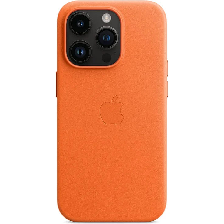 Apple MPPL3ZM/A Leder Case mit MagSafe, geeignet für Apple iPhone 14 Pro, Orange – Bild 4