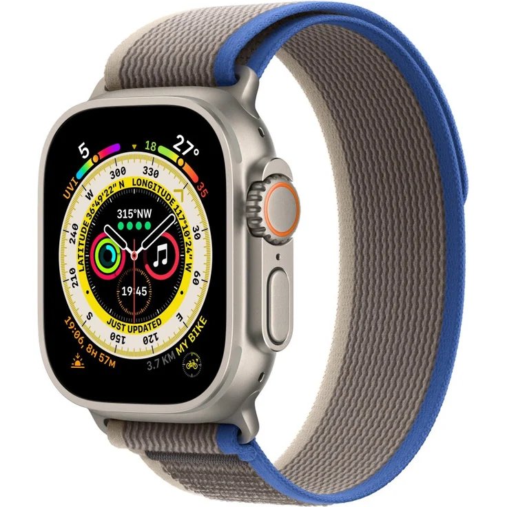 Apple Watch Ultra 49mm Ersatzarmband Blue/Gray Trail Loop - S/M – Bild 2