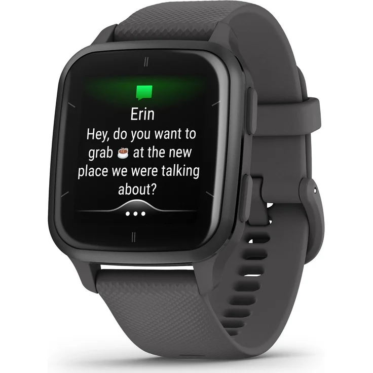 Garmin Venu Sq 2 Smartwatch GPS, Unisex, 40,6mm, Aluminiumgehäuse, Silikonarmband, Dunkelgrau/Schiefergrau – Bild 3