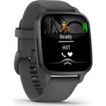 Garmin Venu Sq 2 Smartwatch GPS, Unisex, 40,6mm, Aluminiumgehäuse, Silikonarmband, Dunkelgrau/Schiefergrau