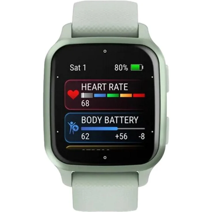 Garmin Venu Sq 2 Smartwatch GPS, Unisex, 40,6mm, Aluminiumgehäuse, Silikonarmband, Mint/Mint Metallic – Bild 7