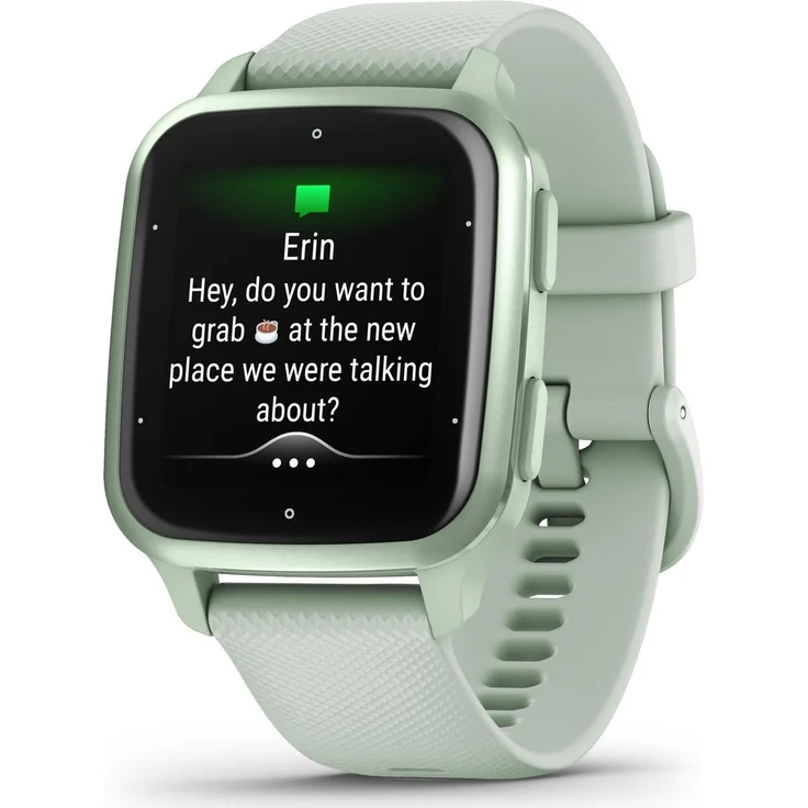 Garmin Venu Sq 2 Smartwatch GPS, Unisex, 40,6mm, Aluminiumgehäuse, Silikonarmband, Mint/Mint Metallic – Bild 3